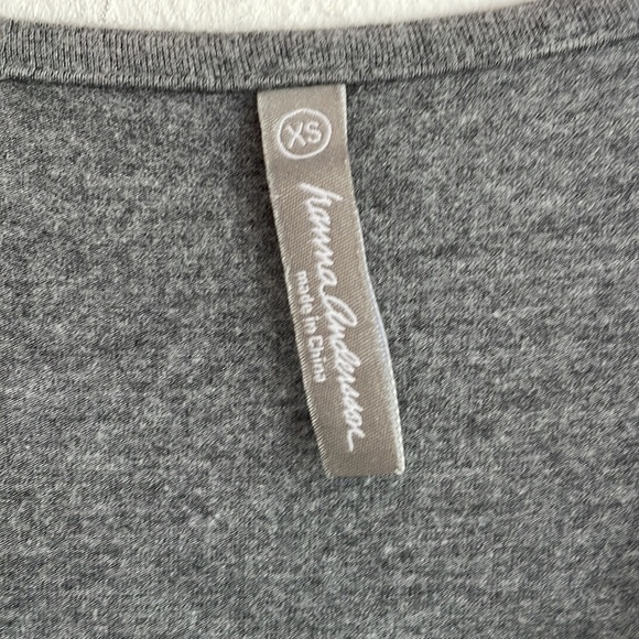 HANNA ANDERSSON GRAY SCOOP NECK LONG SLEEVE DRESS - Picture 3 of 5